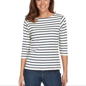 L.L Bean French Sailor's Shirt, Three-Quarter-Sleeve Boatneck